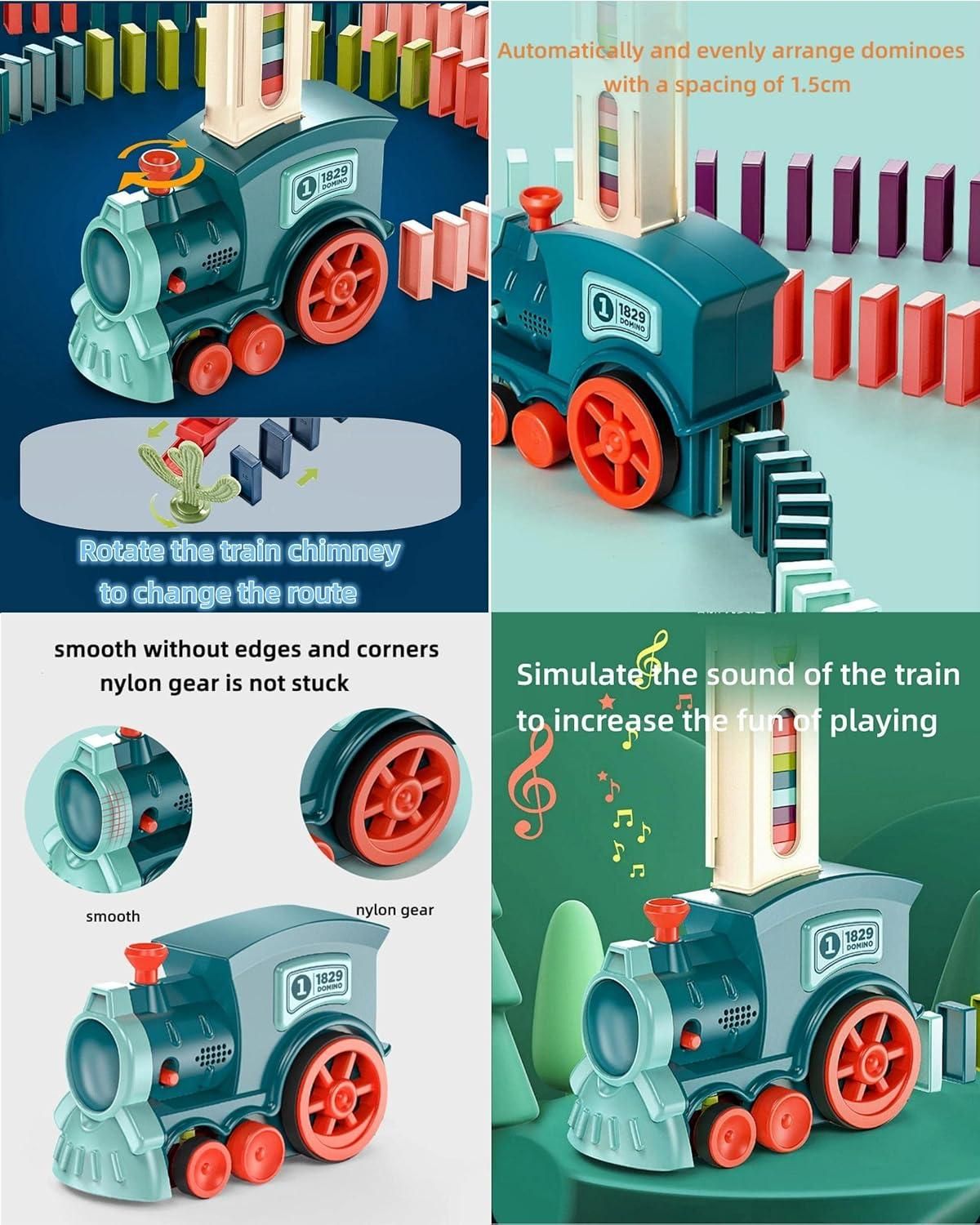 A Train Toy Domino Set for Kids BPA-Free Plastic with Sound Effects