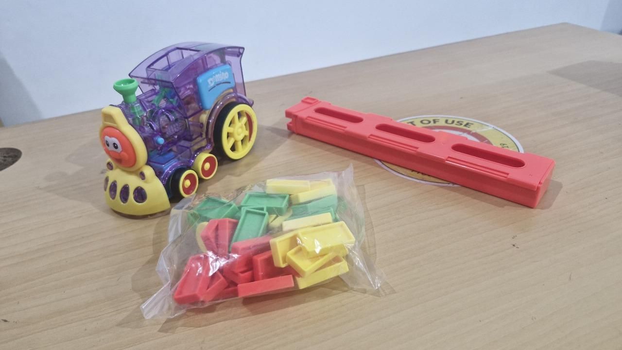 A Train Toy Domino Set for Kids BPA-Free Plastic with Sound Effects