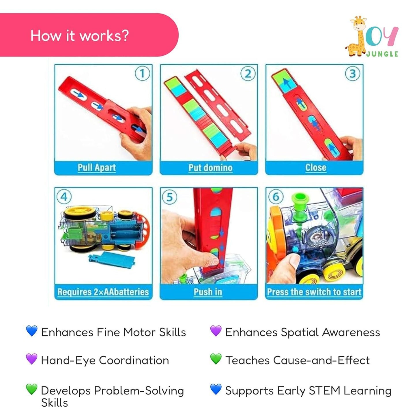A Train Toy Domino Set for Kids  BPA-Free Plastic with Sound Effects